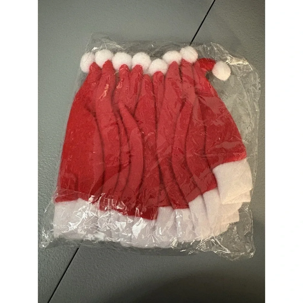 Christmas Red Santa Hat Cutlery Holder Set Of 10 2.36x4.72